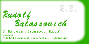 rudolf balassovich business card